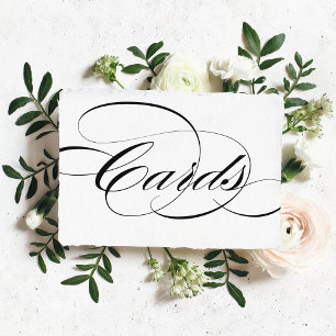 Black Elegant Calligraphy Cards Wedding Sign