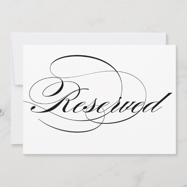 Black Elegant Calligraphy Script Reserved Wedding (Front)