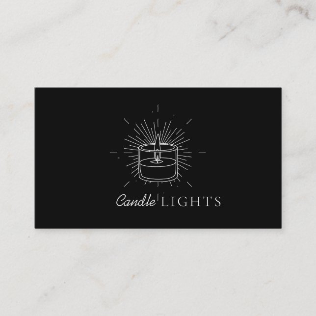 Black Elegant Candle Business Card (Front)