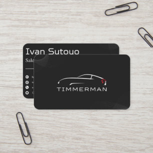 Black Elegant Car Sales  Business Card