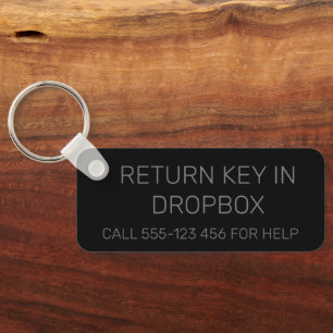 Black Elegant Custom Guest House Room Phone Number Key Ring