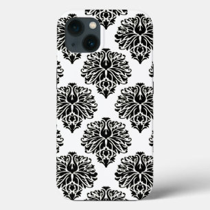Black Elegant Damask iPhone 13 Case
