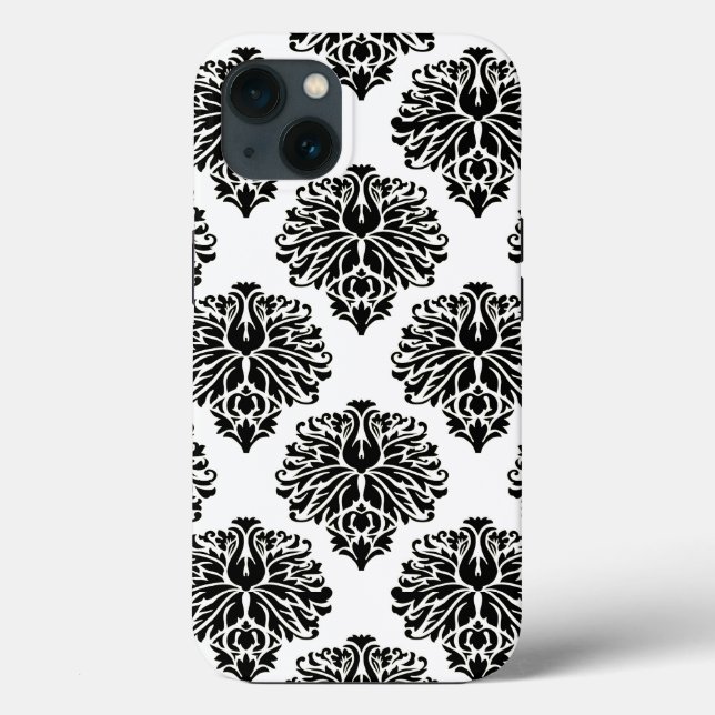 Black Elegant Damask Case-Mate iPhone Case (Back)