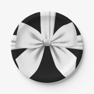 Black Elegant Fancy Tiffany Birthday Tableware Paper Plate