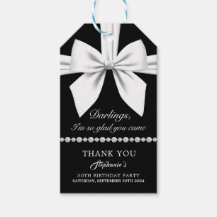 Black Elegant Fancy Tiffany Birthday Thank You Gift Tags
