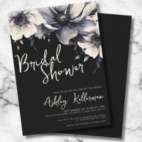 Black Elegant Floral Bridal Shower