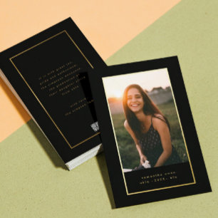Black Elegant Foil Border Photo University Grad