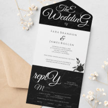 Black Elegant Gothic Calligraphy The Wedding