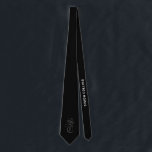 Black Elegant Gothic Monogram Name Mediaeval Typo Tie<br><div class="desc">Black Elegant Gothic Monogram Name Mediaeval Typo neck tie featuring your personalised initials in ancient gothic mediaeval calligraphy script and custom name, celebration, wedding couple names or any custom text in sophisticated sans serif font. Stylish black and white colours fully customisable in any colour. Very classy and elegant, perfect as...</div>