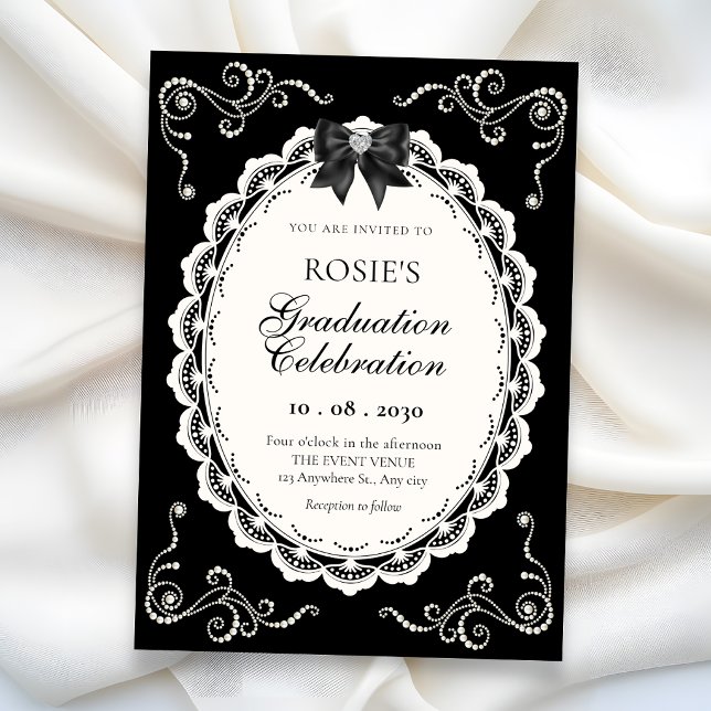 Black Elegant graduation Invitation (Creator Uploaded)