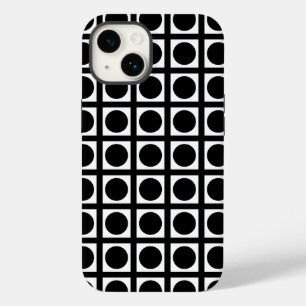 Black Elegant Grid Dots Case-Mate iPhone 14 Case