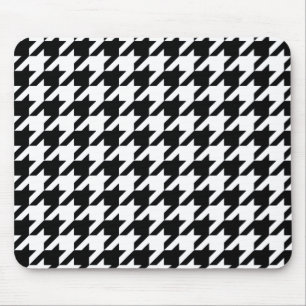 Black Elegant Houndstooth Mouse Pad