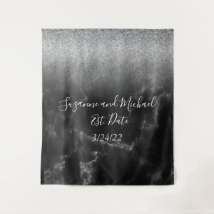 Black Elegant Marble Tapestry