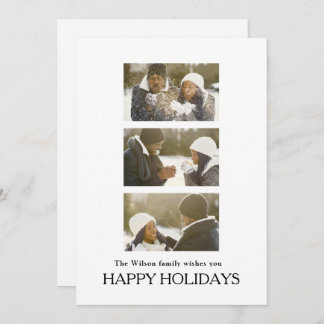 Black Elegant Merry Christmas Greeting Photo  Invitation