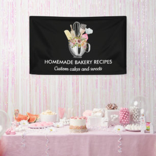 Black Elegant Minimal Bakery pastry shop Banner