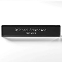 Black Elegant Modern Desk Nameplate