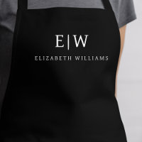 Black Elegant Modern Minimalist Monogram Name