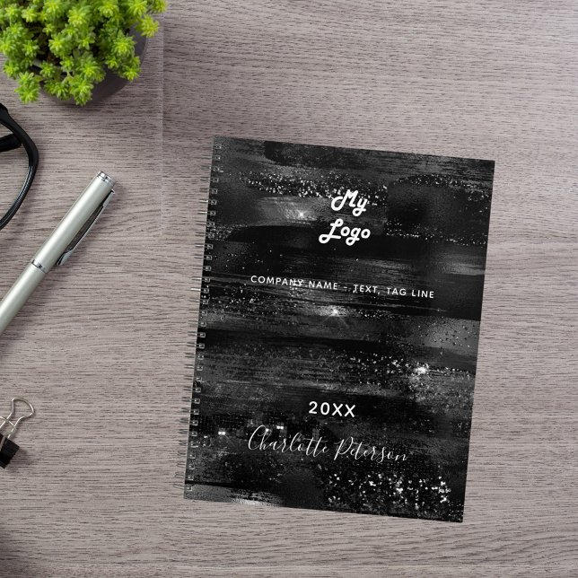 Black elegant monogram business logo planner (Creator Uploaded)