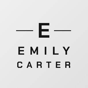 Black Elegant Monogram Nameplate Window Cling