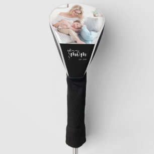 Black Elegant Mum Established Add One Photo Golf Head Cover