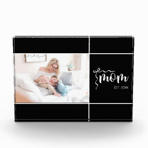 Black Elegant Mum Established Bow Add Photo Block