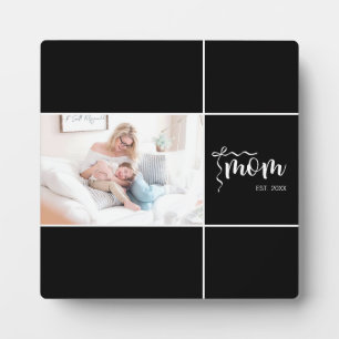 Black Elegant Mum Established Bow Add Photo Plaque