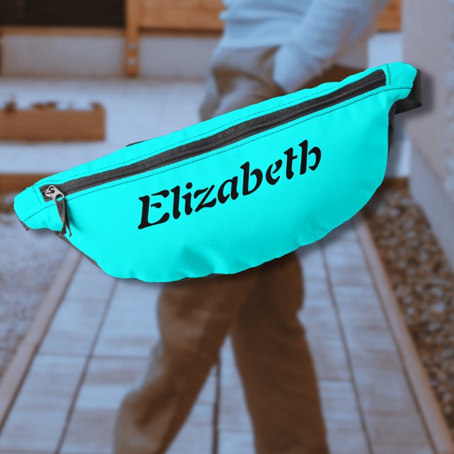 Black Elegant Name | Neon Cyan Stylish Bum Bags (Creator Uploaded)