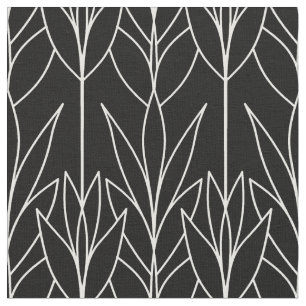 Black elegant natural seamless leafy pattern plant fabric
