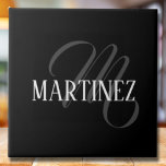Black Elegant Personalised Last Name | Name Ceramic Tile<br><div class="desc">Black Elegant Personalised Name. You can choose to add your name,  the name of a loved one,  or a special message. Whether it's a heartfelt gift for someone dear to you or a personal treat,  the choice is yours.</div>