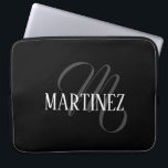 Black Elegant Personalised Last Name | Name Laptop Sleeve<br><div class="desc">Black Elegant Personalised Name. You can choose to add your name,  the name of a loved one,  or a special message. Whether it's a heartfelt gift for someone dear to you or a personal treat,  the choice is yours.</div>