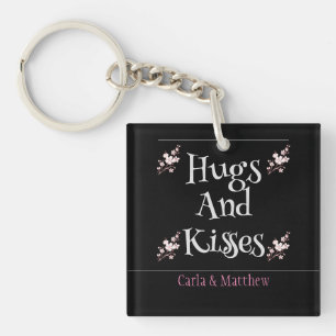black elegant pink valentine, Sweet for couple Key Ring