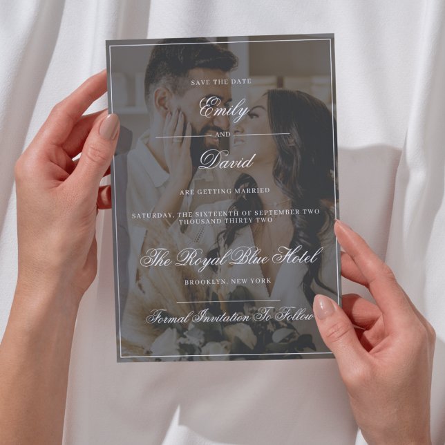 Black Elegant QR Code Photo Overlay Save The Date (Creator Uploaded)