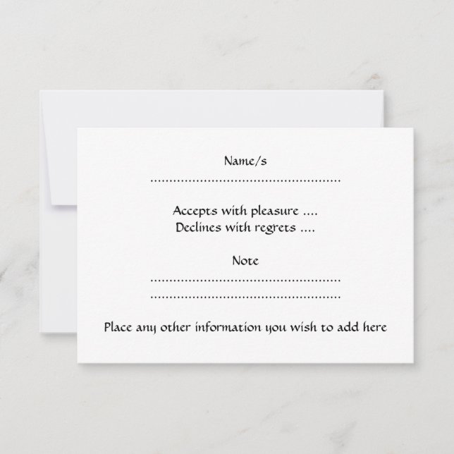 Black Elegant Round Design. Art Deco Style. RSVP Card (Front)