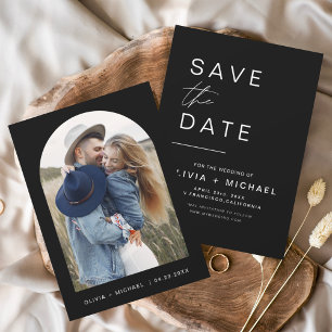 Black Elegant Save the Date Photo Minimalist