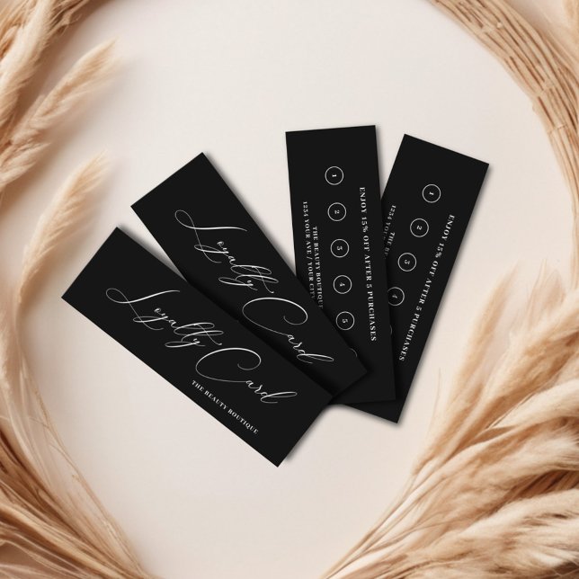 Black | Elegant Scrip | Minimalist Loyalty Card (Creator Uploaded)
