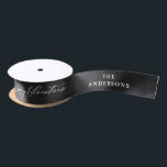 black elegant script Christmas personalized rustic Satin Ribbon<br><div class="desc">black elegant script Christmas personalized rustic traditional gift wrap ribbon. Color can be customized,  make you gifts look extra special this year.</div>
