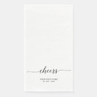 Black Elegant Script Lettering Cheers Event