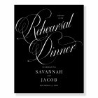 Black Elegant Script Rehearsal Dinner Welcome Sign