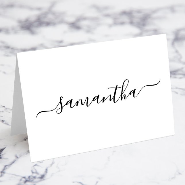 Black Elegant Script Signature Name Place Cards (Black Elegant Script Signature Name Place Cards)