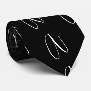 Black Elegant Script Tie