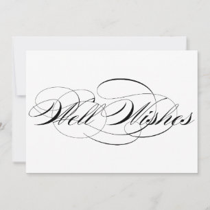 Black Elegant Script Well Wishes Wedding Sign Invitation
