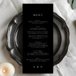 Black Elegant Simple Gold Monogram Wedding Menu<br><div class="desc">Black Elegant Simple Gold Monogram Wedding Menu</div>