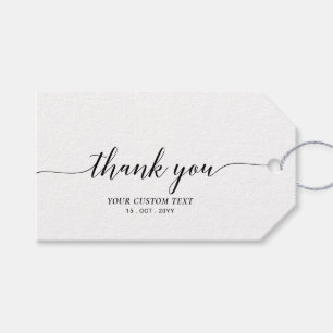 Black Elegant Stylish Party Favour Thank you Gift Tags
