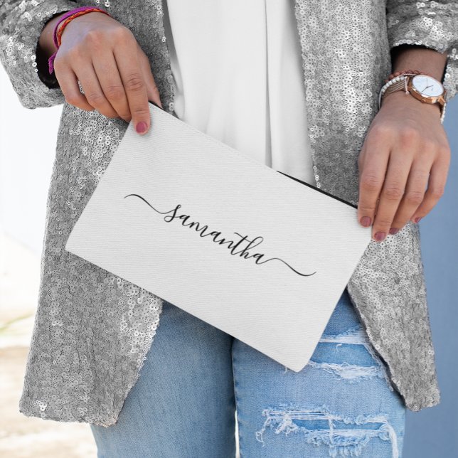 Black Elegant Swash Signature Name Accessory Pouch (Black Elegant Swash Signature Name Accessory Pouch)