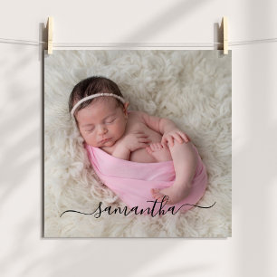 Black Elegant Swash Signature Name Poster
