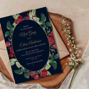 Black Elegant Vintage Goth Wedding Invitation
