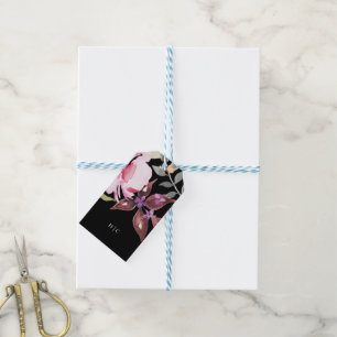 Black Elegant Watercolor Beautiful Wedding Gift Tags