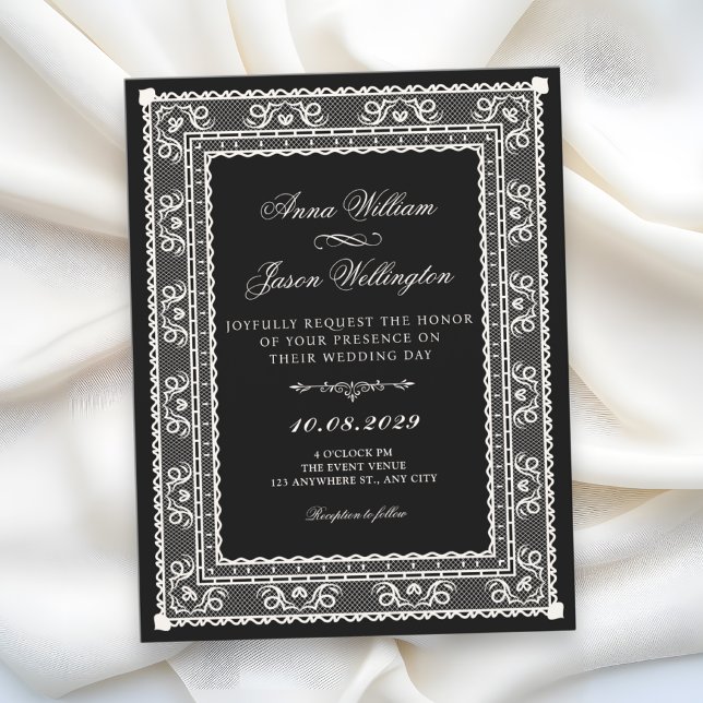 Black elegant wedding invitation (Creator Uploaded)