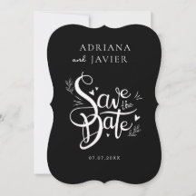 Black Elegant Wedding Invite Minimalist