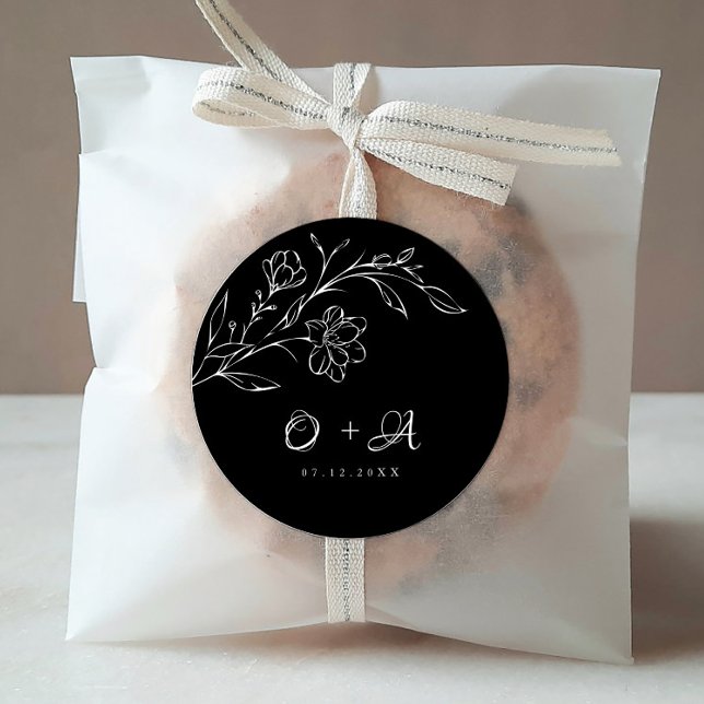 Black  Elegant Wedding Monogram Envelope Seals (Creator Uploaded)